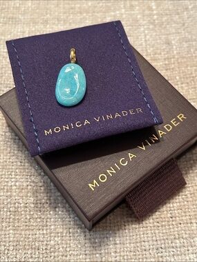 Monica Vinader Aria Amazonite Pendant, NIB, vermeil